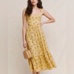 Reformation Celestia Dress in Felicity Yellow Floral